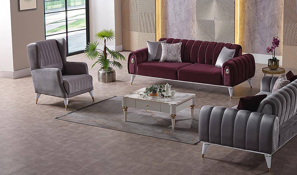 Hasır Sofa Set with Metal Design