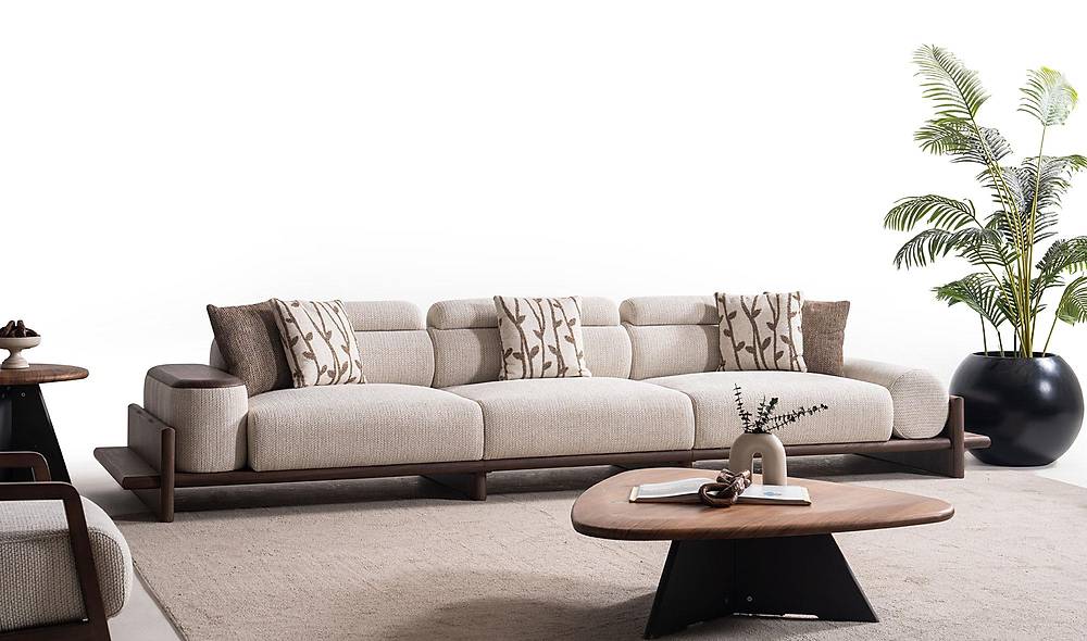 Alya Cream Sofa - Diameter Arm - Quad