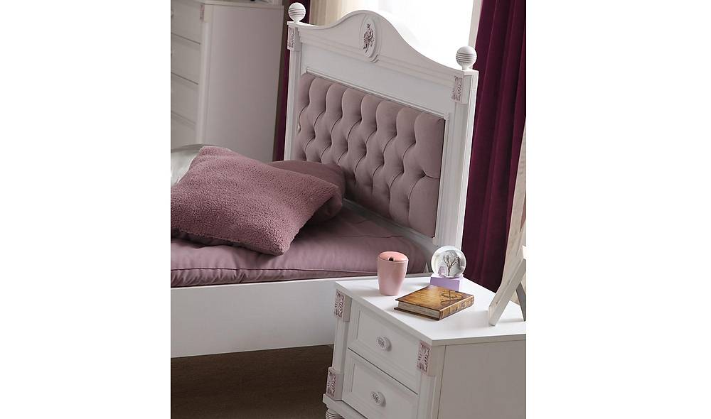 White Romantic Bedstead and Headboard