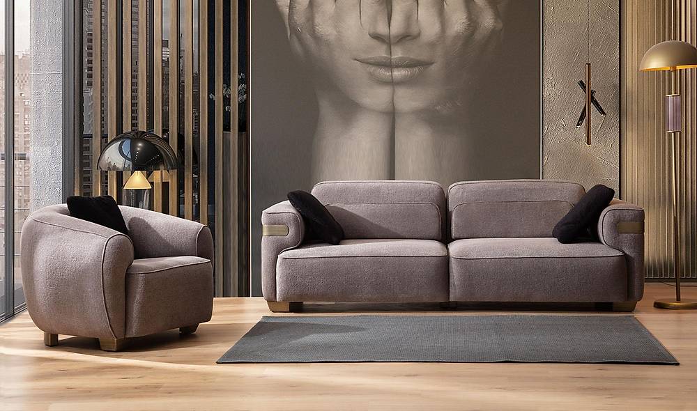 Lanika Triple Sofa - Mink