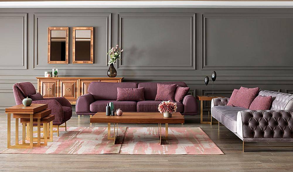 Lusso Gold Living Room Set