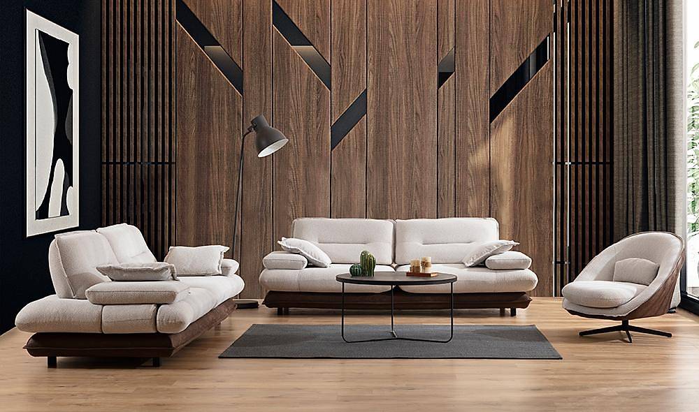 Modena Sofa Set - Cream Brown