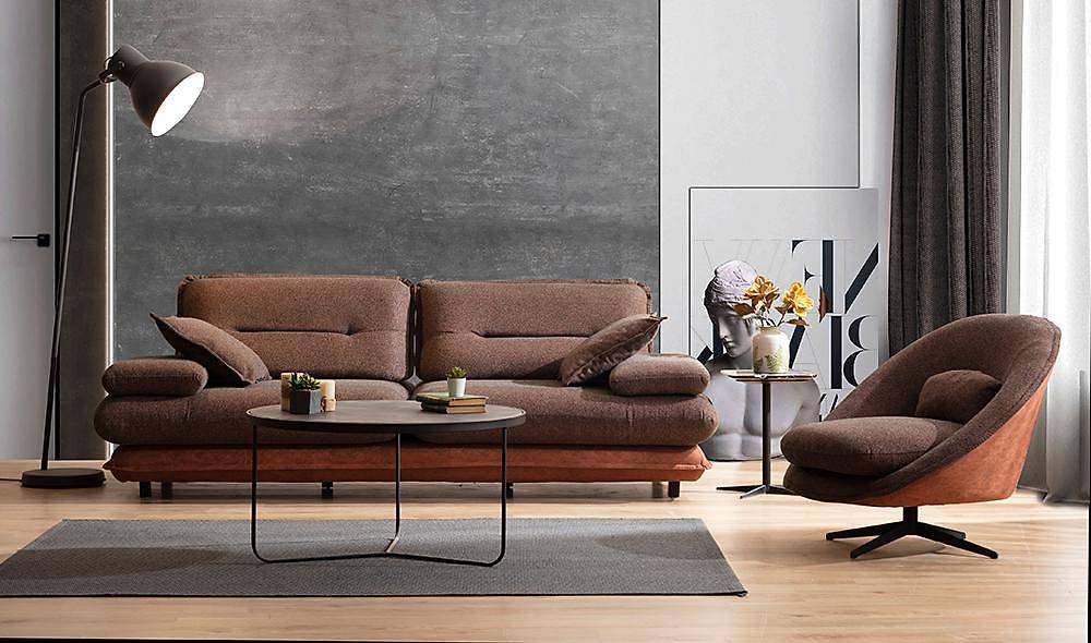 Modena Sofa Set - Brown Cinnamon