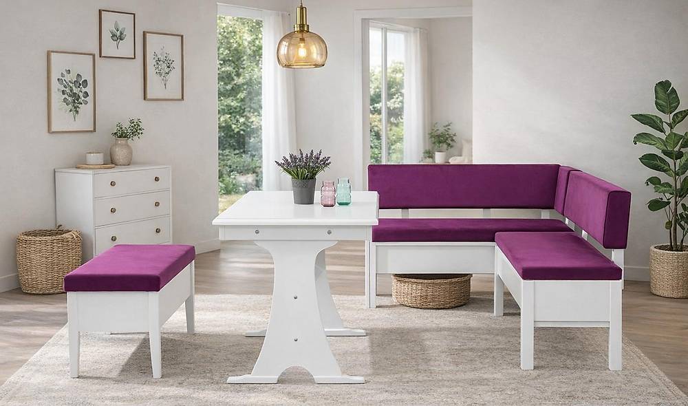 1010 Kitchen Corner Set - White