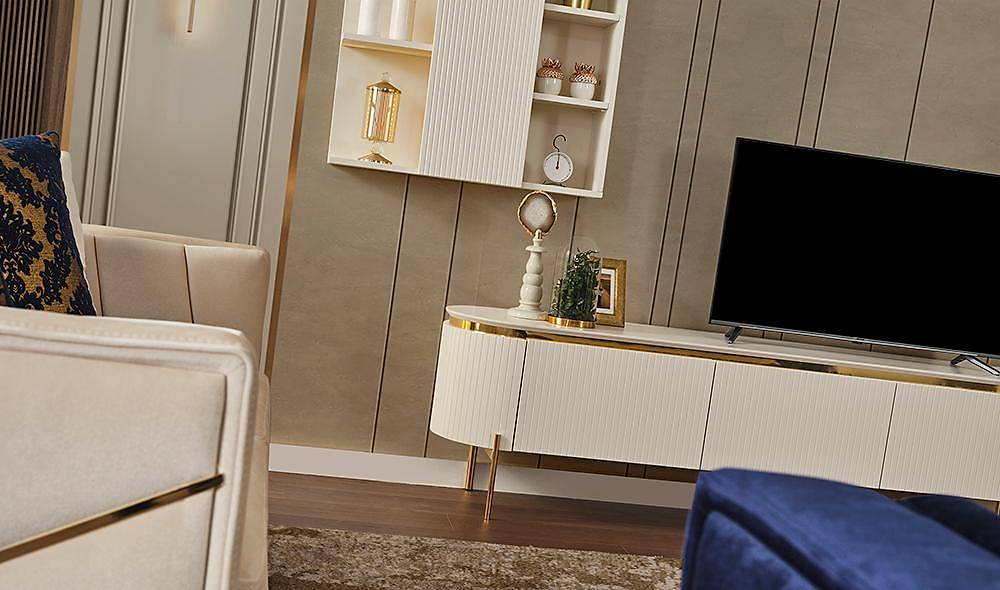 Mood Ecru Gold Tv Unit