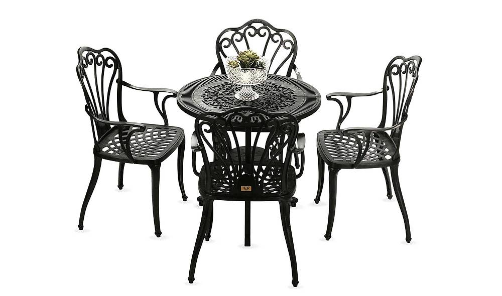 Gaia Black Balcony - Garden Tea Set - Round