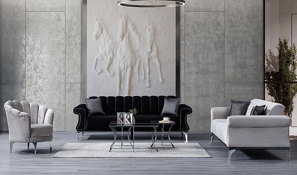 Holly Silver Living Room Set