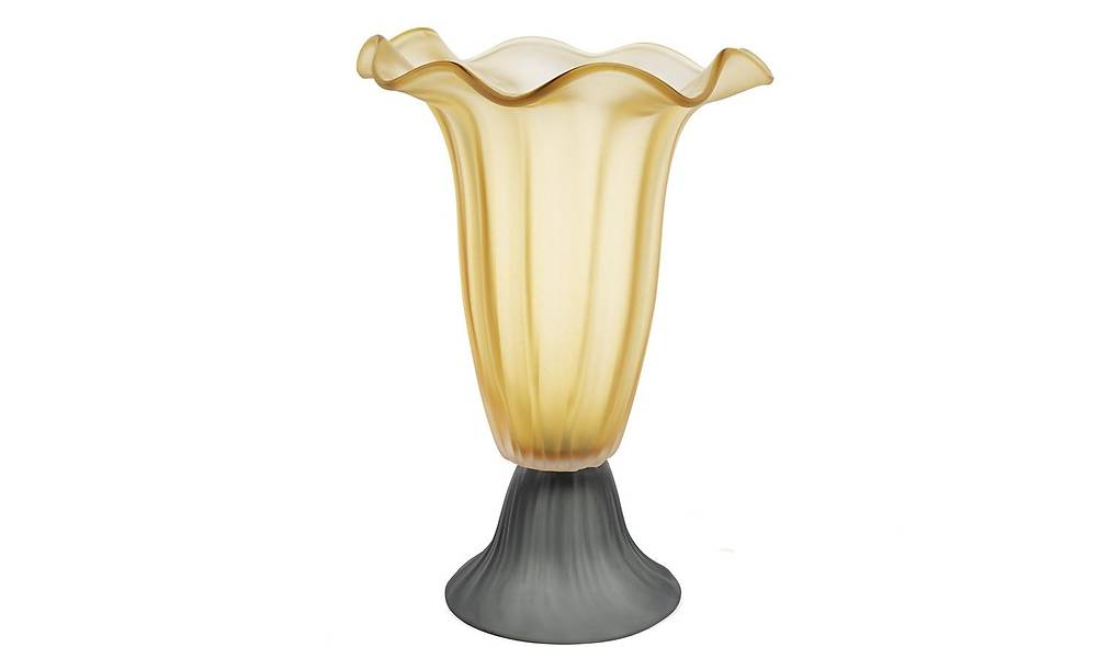Amber Glass Vase With Green Leg 45x30 cm