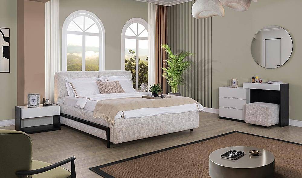 Elika Bedroom with Base - Corner Wardrobe