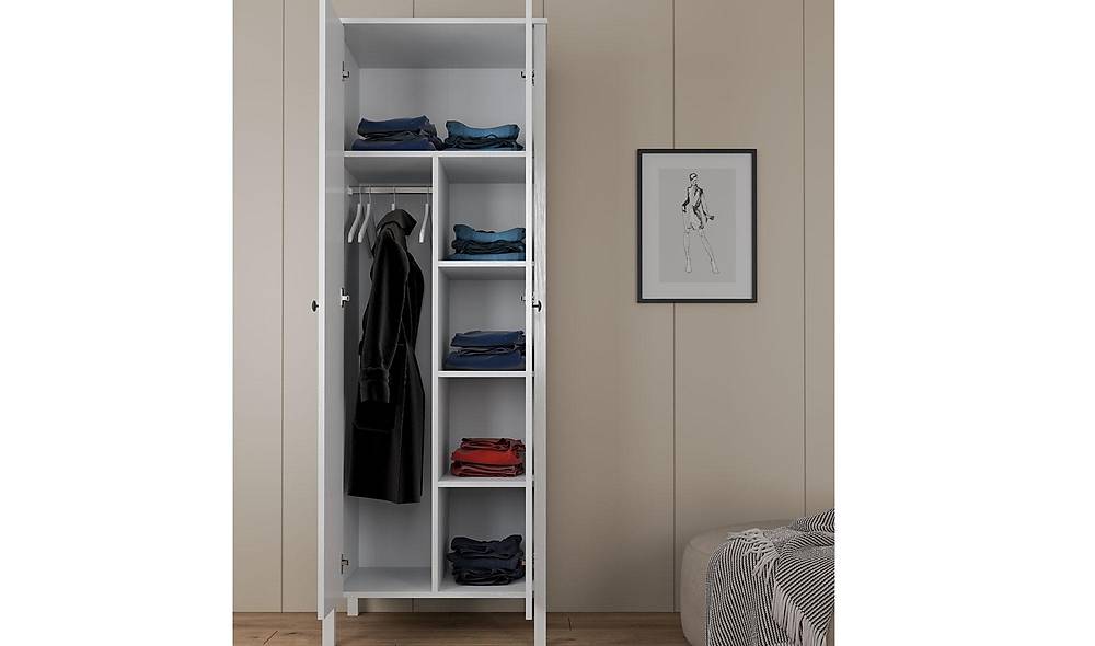 Esli 2 Door Wardrobe - Hanger