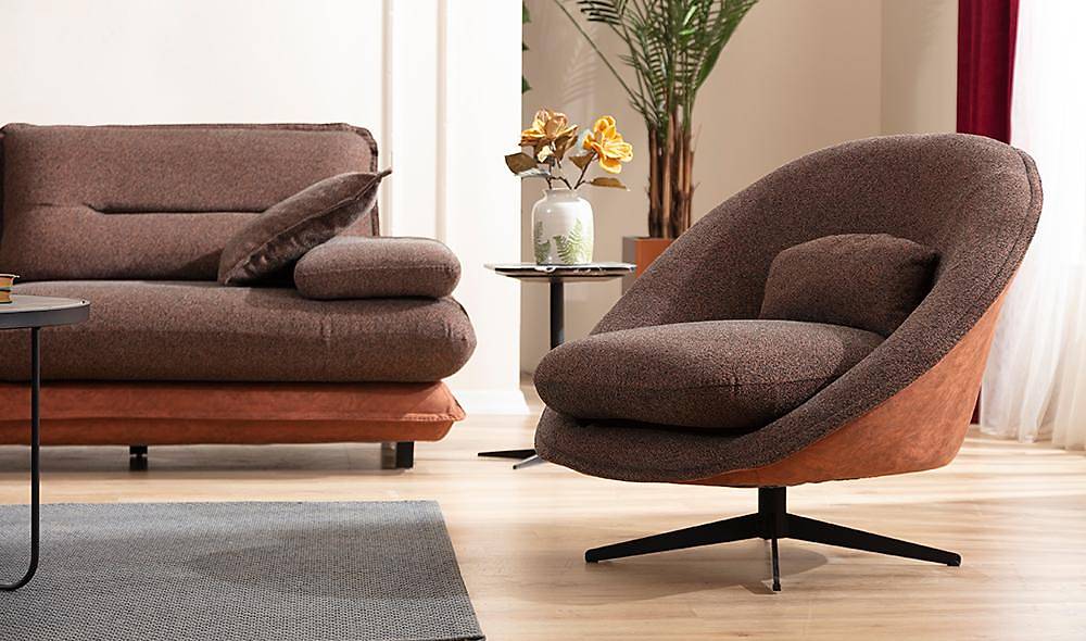 Modena Sofa Set - Brown Cinnamon