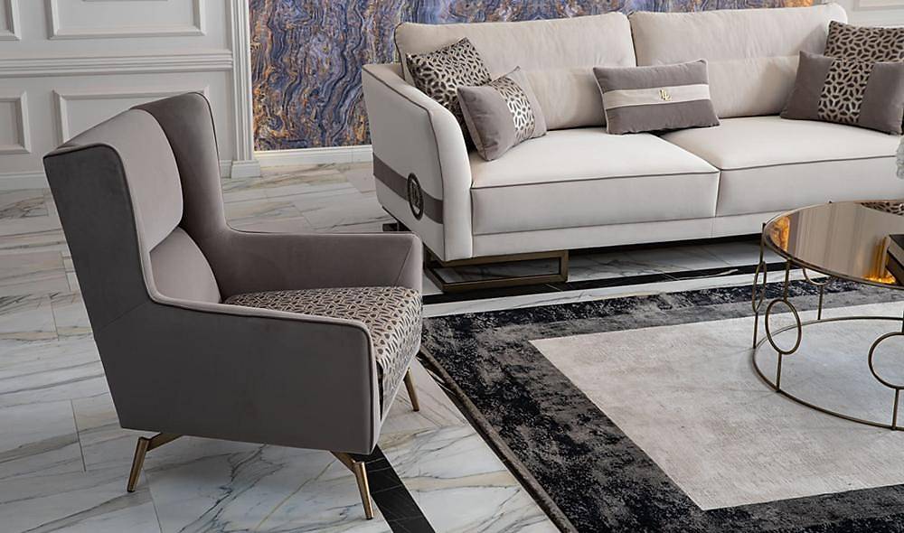 Visage Living Room Set Gray