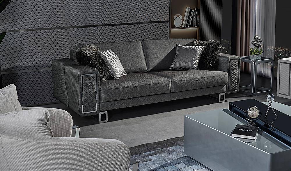 Tiana Sofa - Silver - Anthracite