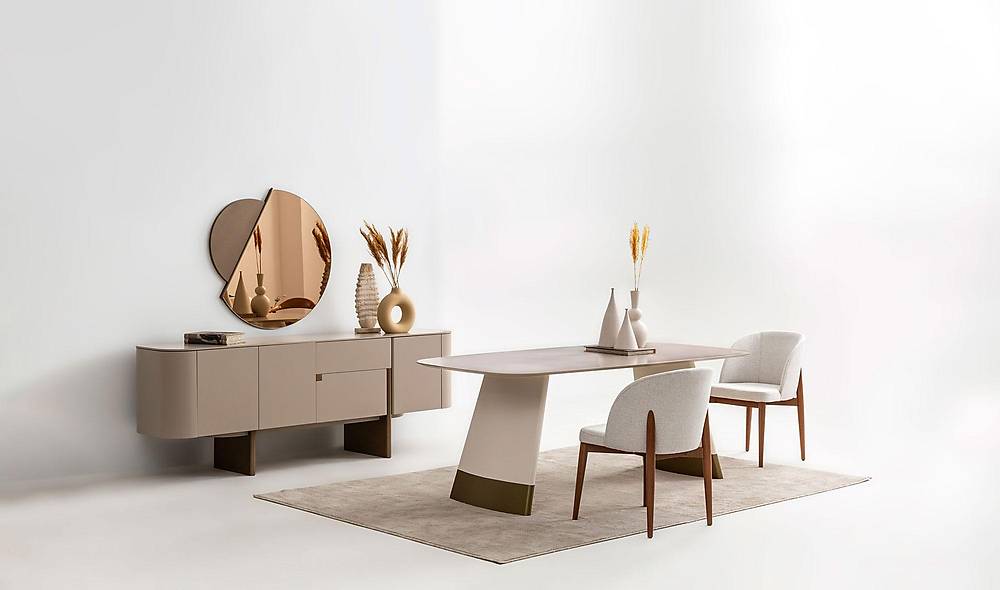 Penora Dining Room - Beige - Gold