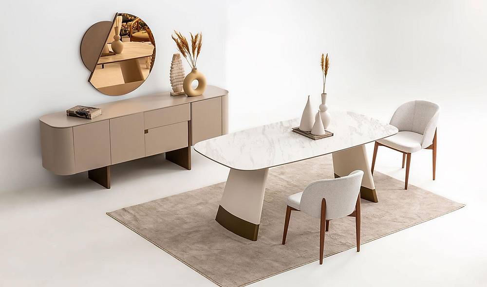 Penora Dining Room - Beige - Gold