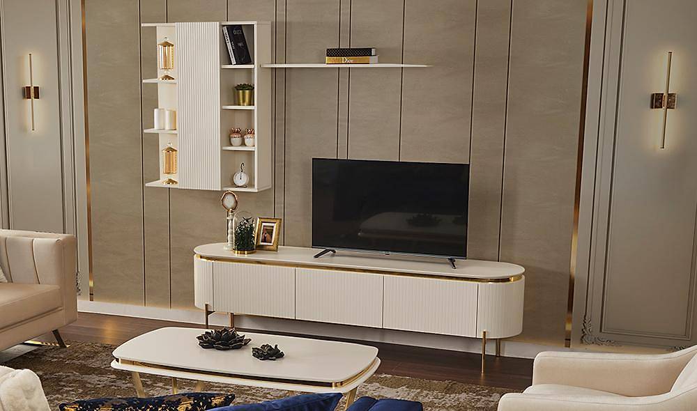 Mood Ecru Gold Tv Unit