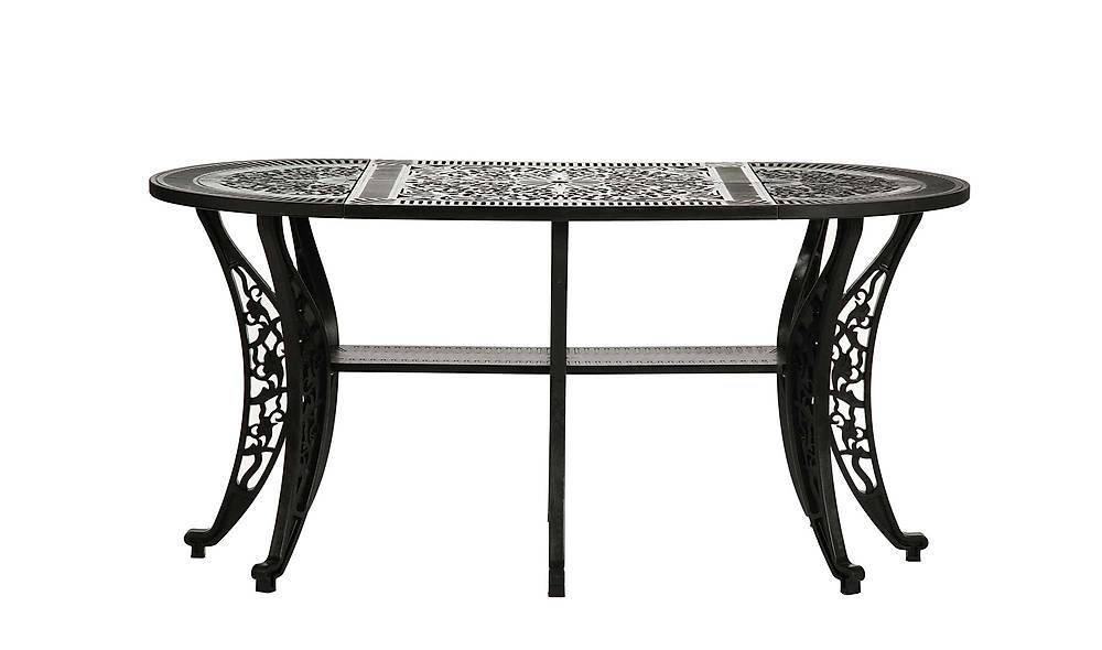 Arbella Oval Garden Table Set - Black