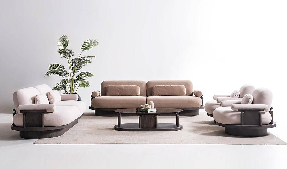Bitez Sofa Set - Dark Walnut