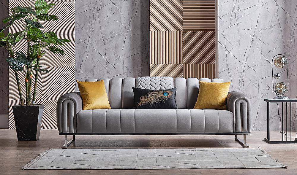 İzel Sofa Set with Metal Design