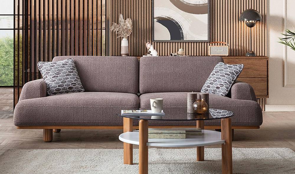 Linz Sofa - Brown - Cream