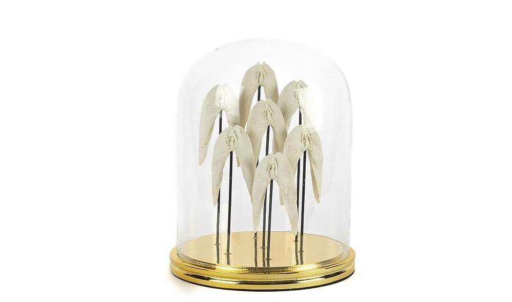 Angel Gold Decorative Glass Bell 22x30 cm