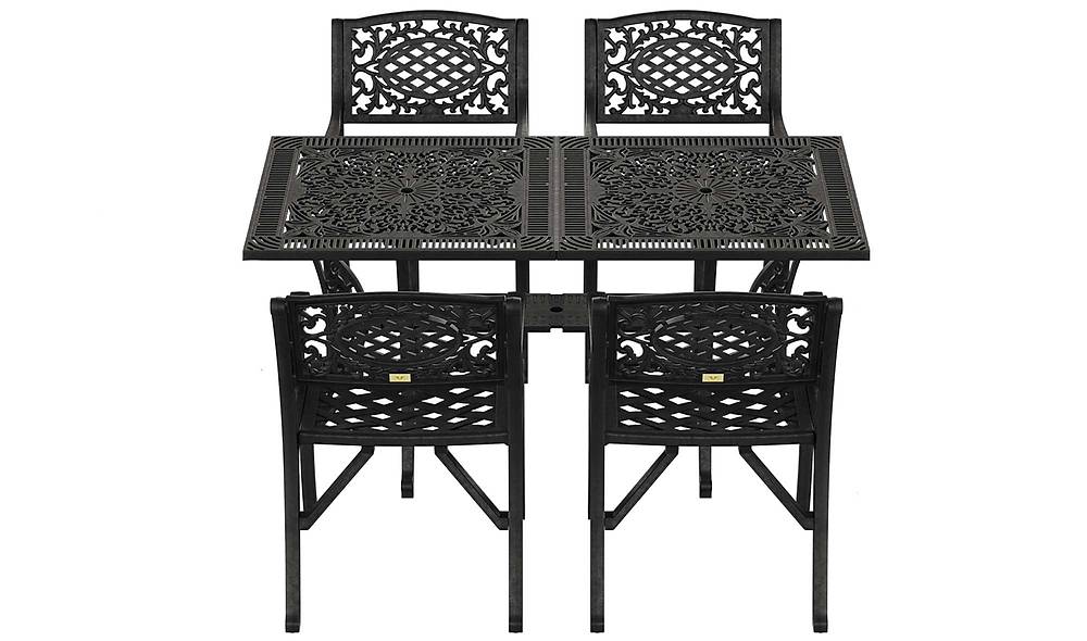 Poli Garden Table Set - Black