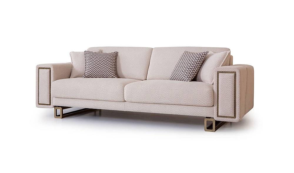 Tiana Sofa - Tumbled Gold - Ecru