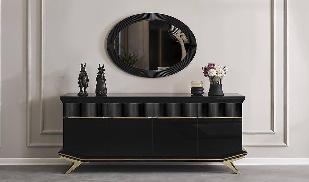Clara Black Gold Console