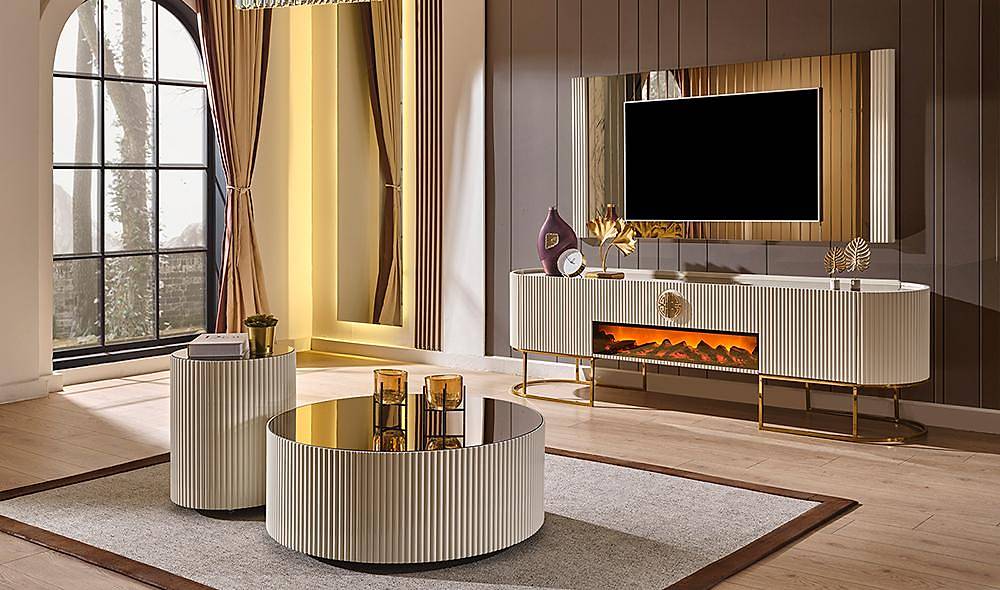 Crown Tv Unit - Cream