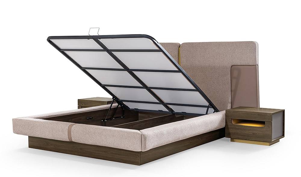 Montare Base Bedstead and Headboard - Walnut