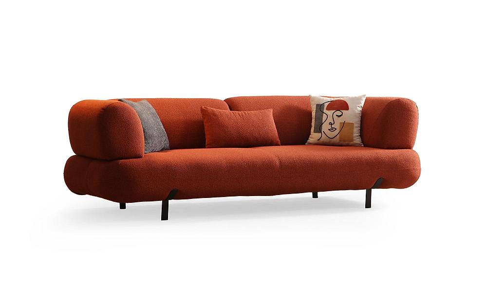 Brown Sofa Set - Bed - Metal Leg