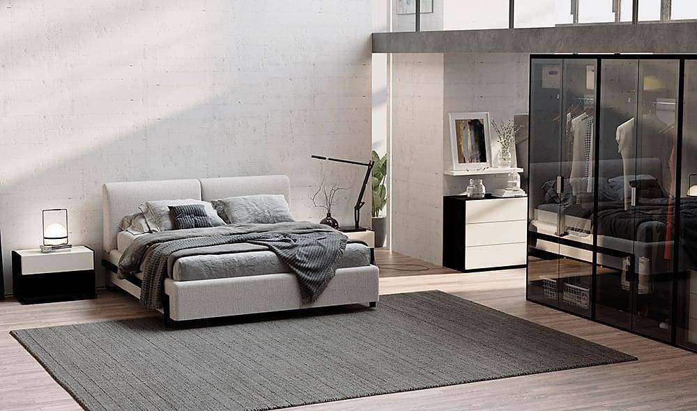 Elika Bedroom with Base - Corner Wardrobe