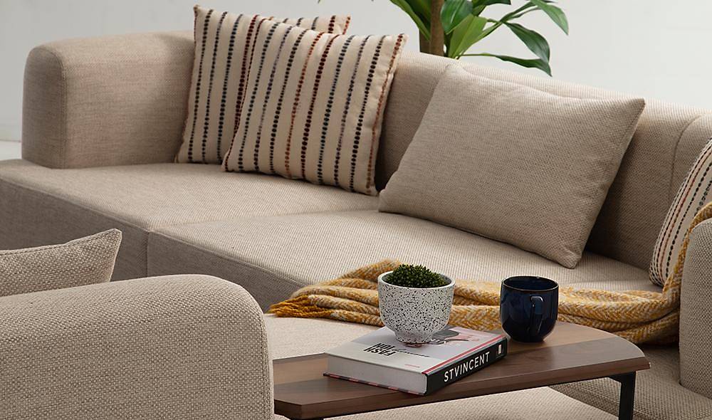 Balat Cream Sofa - With Table