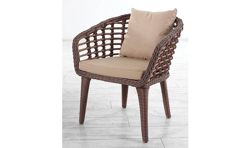 Domino Garden Table Set - Brown Smoked