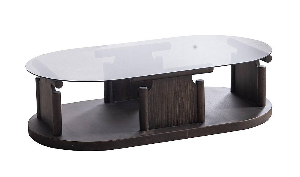 Bitez Coffee Table - Ellipse - Dark Walnut
