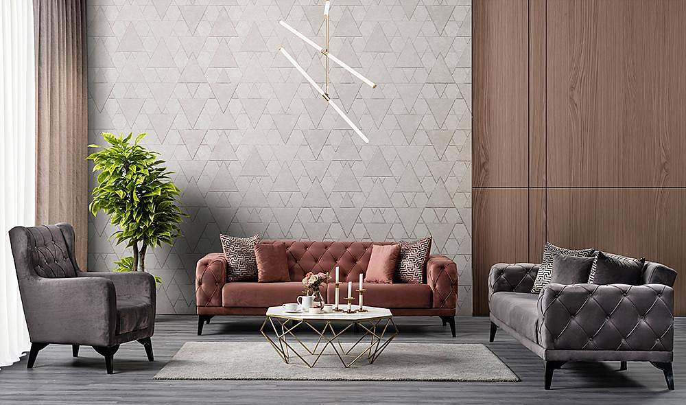 Çınar Pink Living Room Set