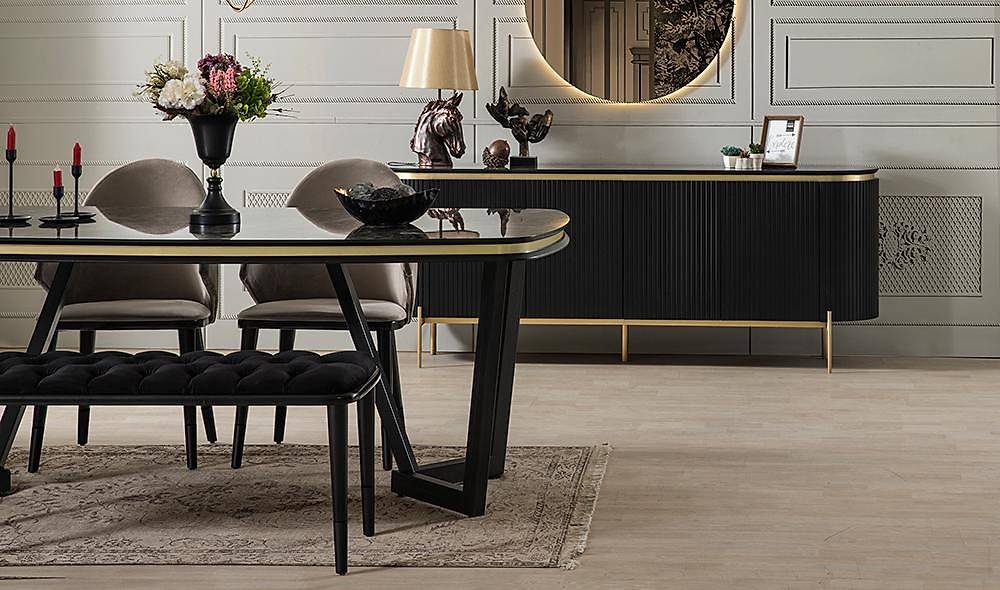 Mood Black Gold Dining Room