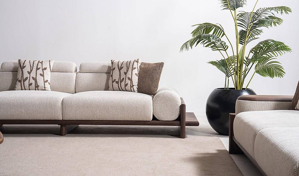 Alya Cream Sofa - Diameter Arm - Quad