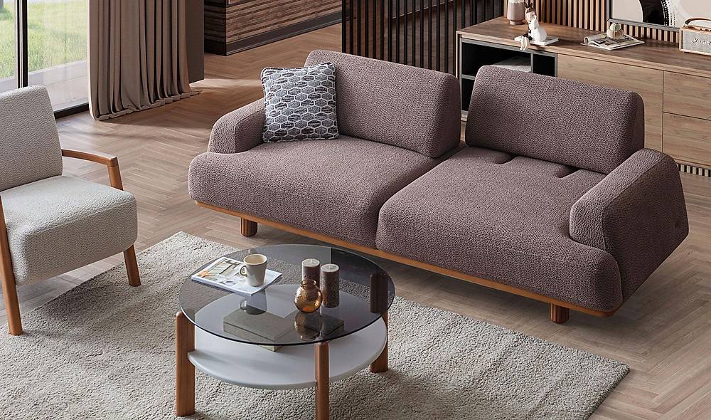 Linz Sofa - Brown - Cream