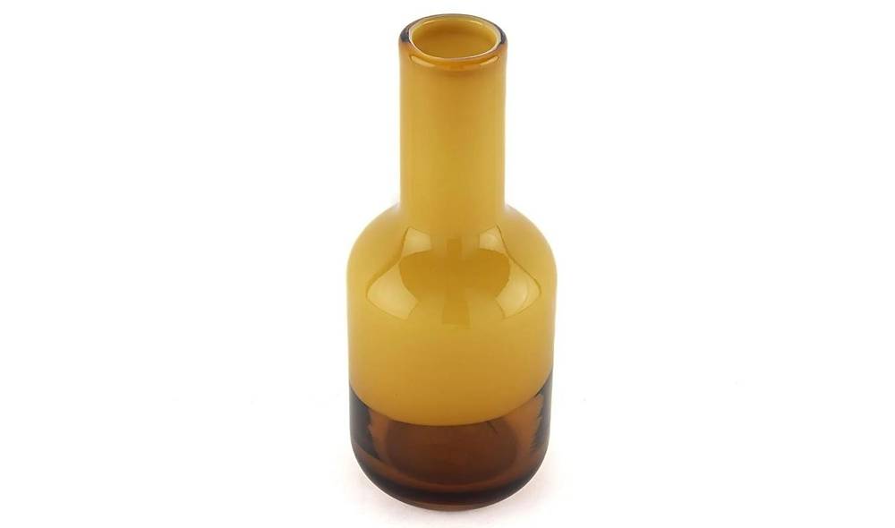 Amber Orange Gradient Glass Vase 12x29 cm