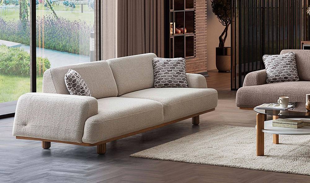 Linz Sofa - Brown - Cream