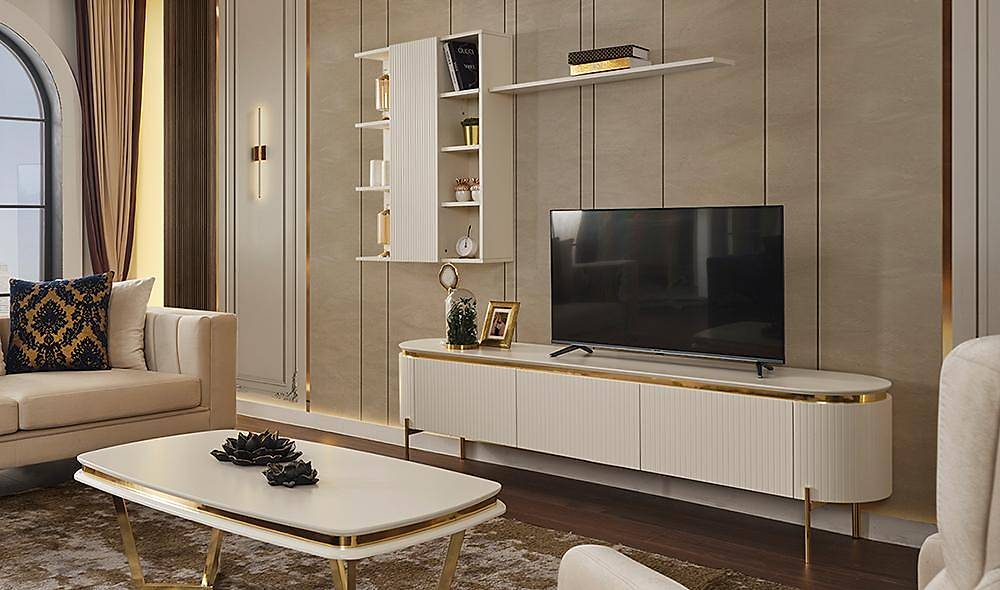 Mood Ecru Gold Tv Unit