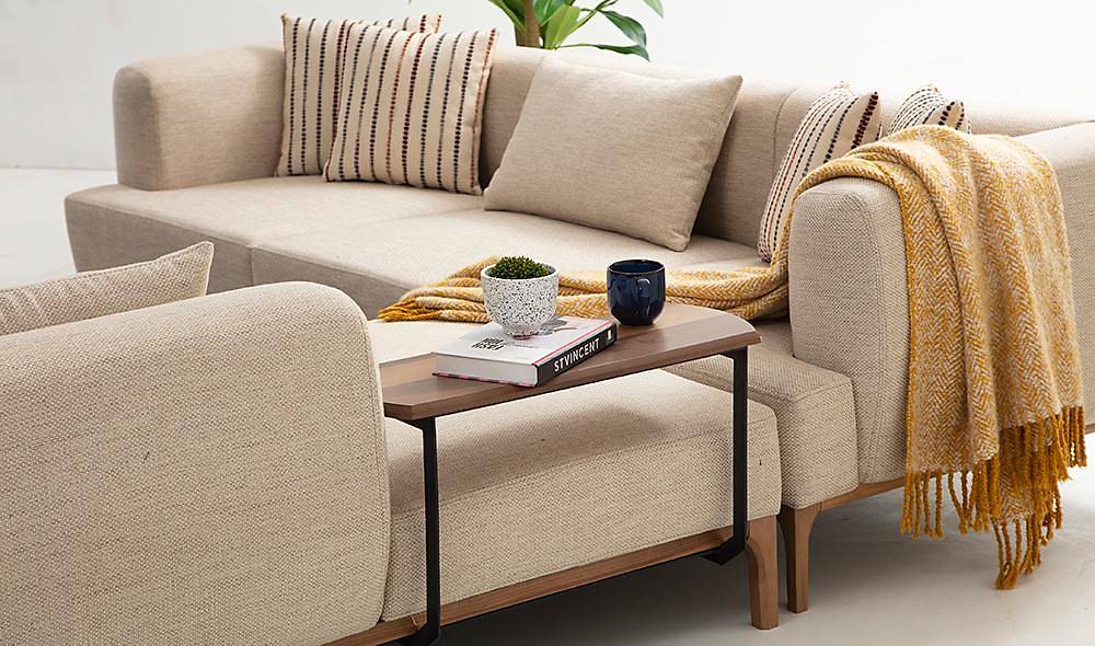 Balat Cream Sofa - With Table