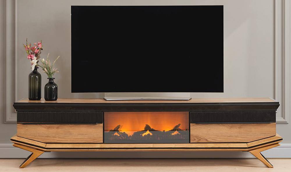 Clara Walnut Fireplace Tv Unit