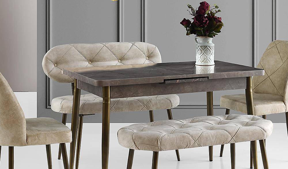 Cream Quilted Dining Table