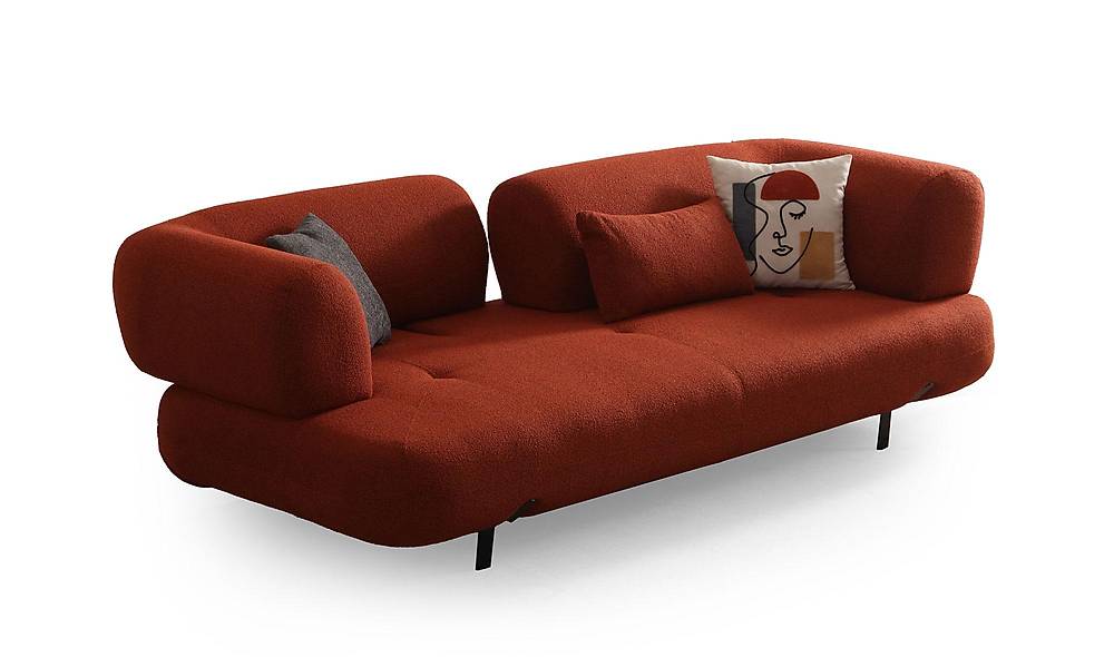 Brown Sofa - Bed - Metal Leg