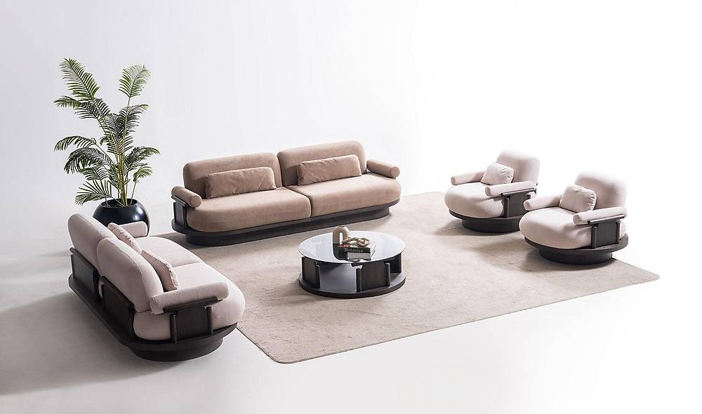 Bitez Sofa Set - Dark Walnut