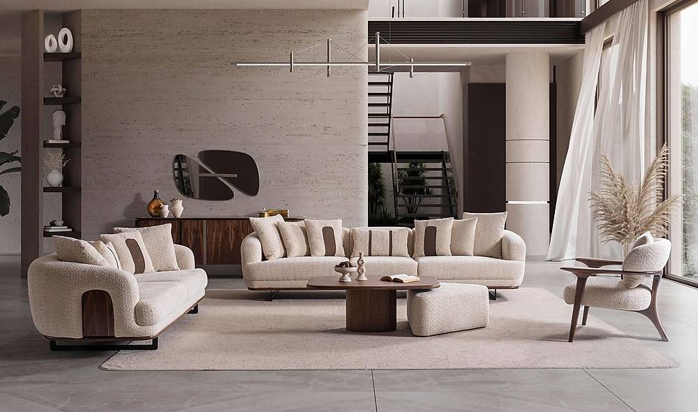 Velovis Sofa Set - Cream