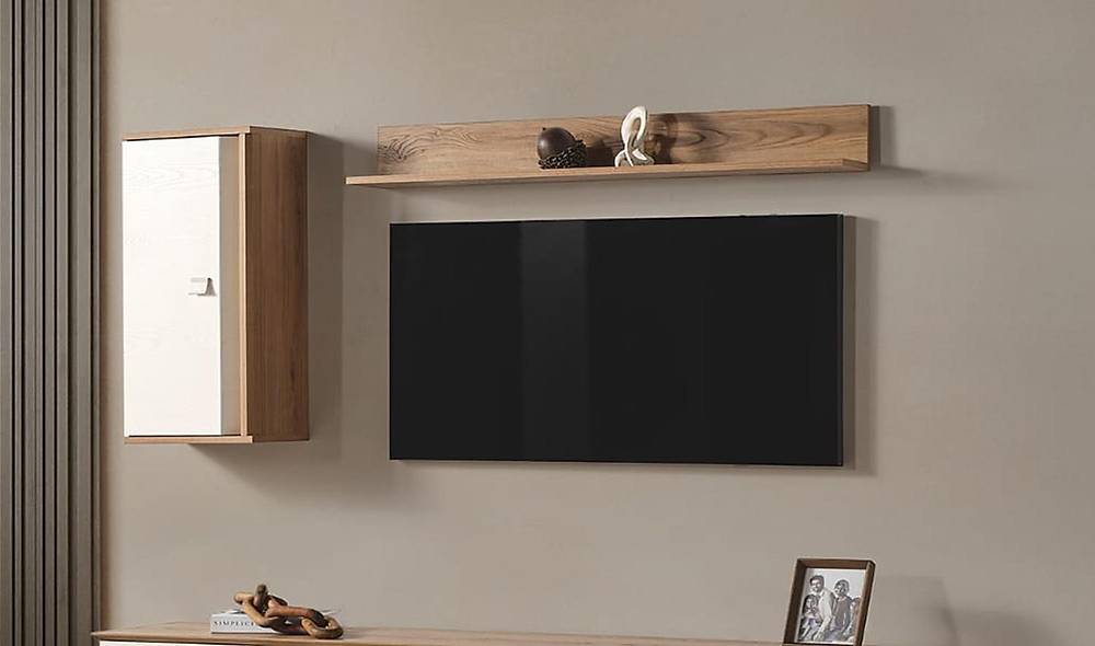 Naturel Tv Unit - With Fireplace
