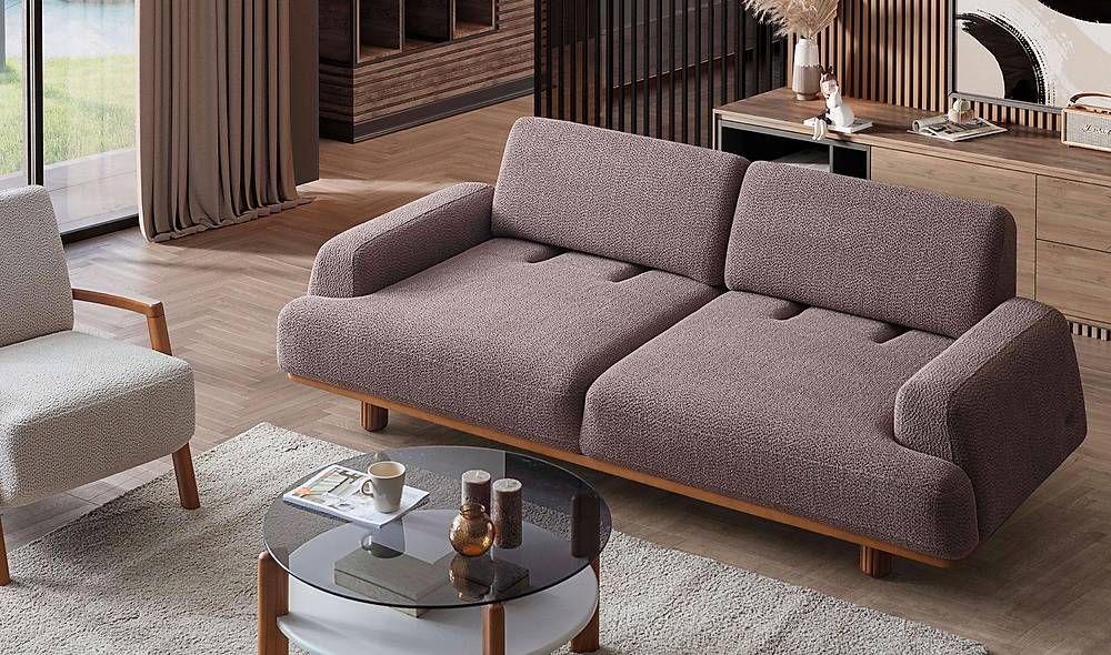 Linz Sofa - Brown - Cream